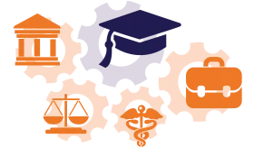 Educational Institutional Icons Clipart Showcasing Professional Career Pathways