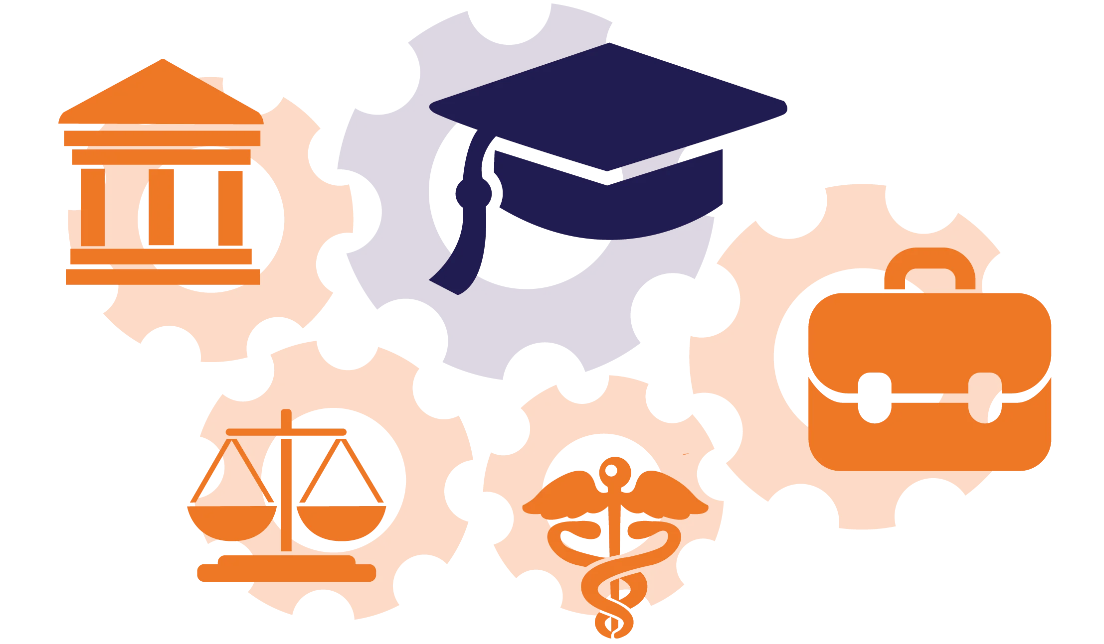 Educational Institutional Icons Clipart Showcasing Professional Career Pathways