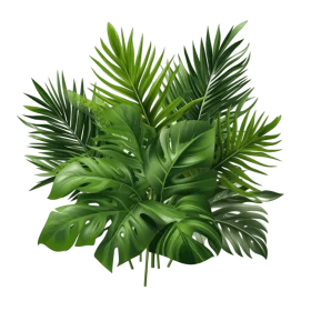 Lush Tropical Palm Leaf Arrangement Botanical Clipart Illustration