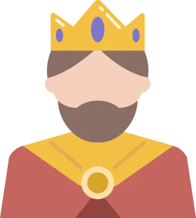 Majestic Medieval Monarch Clipart: Royal Crown and Regal Attire Illustration