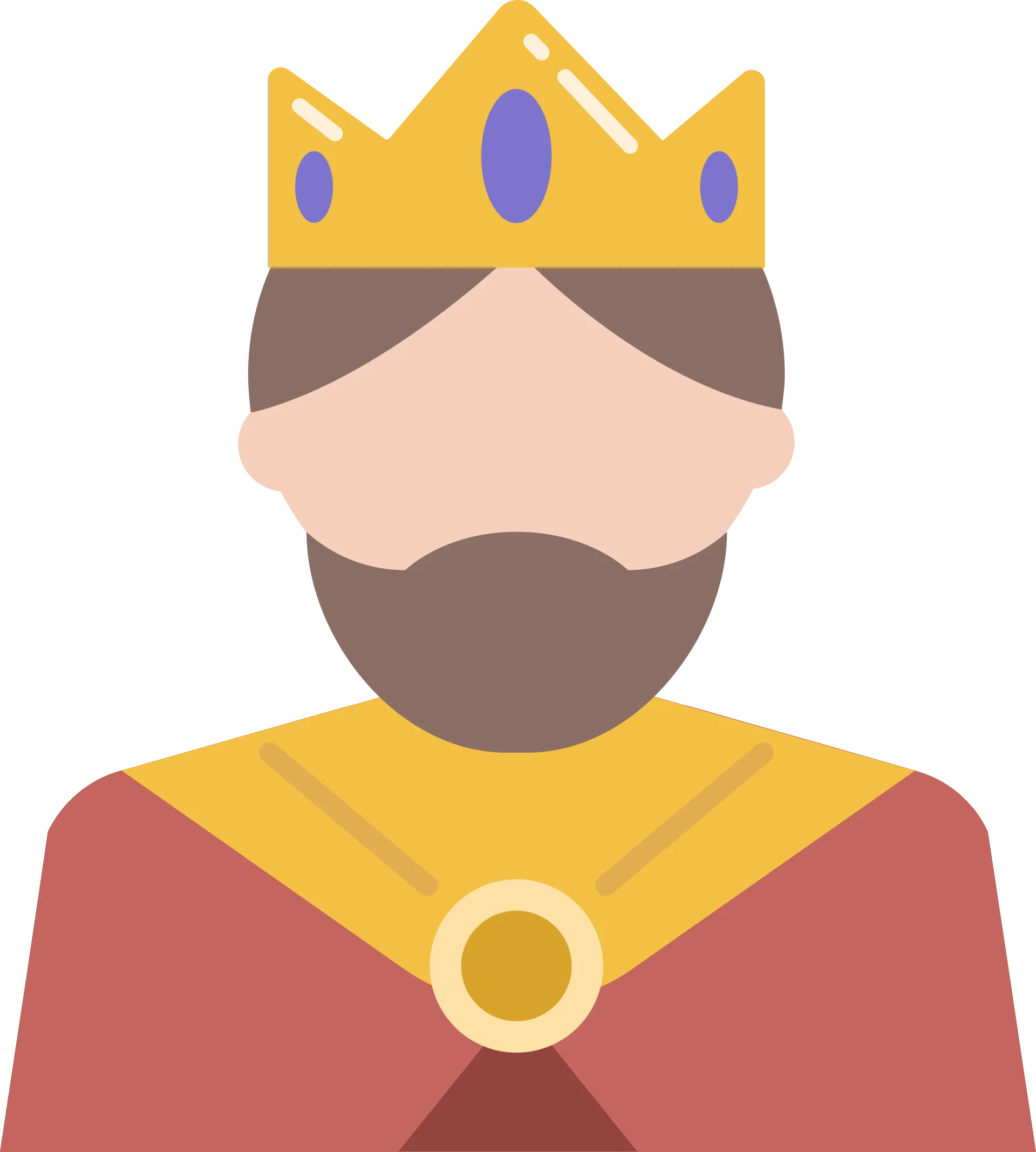 Majestic Medieval Monarch Clipart: Royal Crown and Regal Attire Illustration
