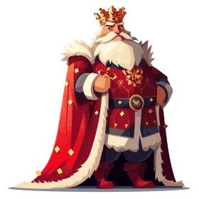 Majestic Royal Monarch Clipart: A Regal King Standing Proud in Ceremonial Attire