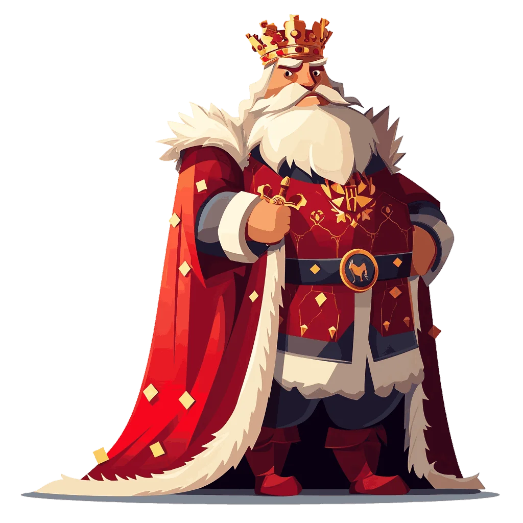 Majestic Royal Monarch Clipart: A Regal King Standing Proud in Ceremonial Attire