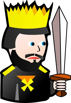 Medieval Royal Warrior King Stylized Cartoon Clipart Character Design