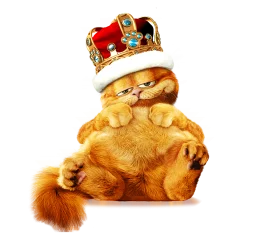 Regal Garfield: A Majestic Feline Monarch Adorned in Royal Clipart Splendor