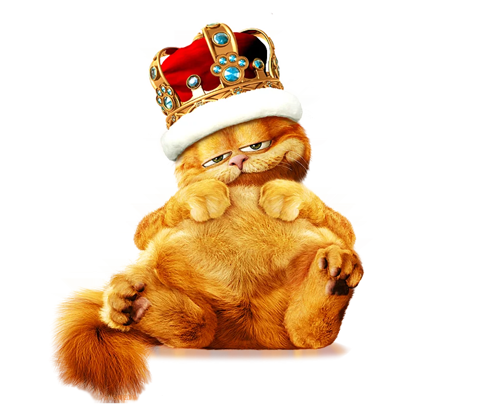Regal Garfield: A Majestic Feline Monarch Adorned in Royal Clipart Splendor