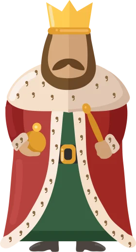 Regal Medieval Monarch in Traditional Royal Attire Cartoon Clipart Illustration
