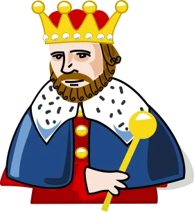 Royal Majesty Medieval King Clipart Illustration with Regal Attire
