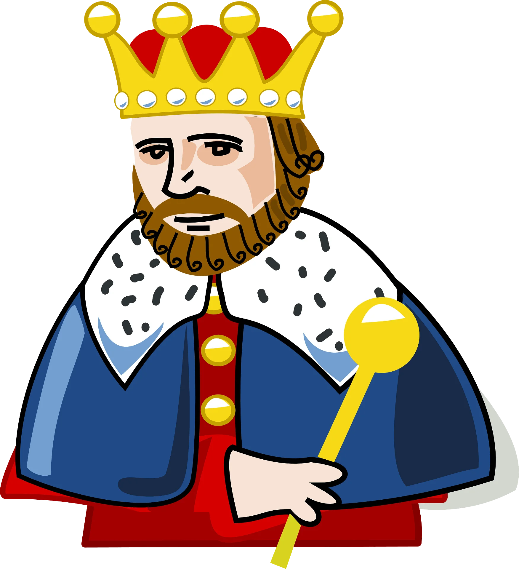 Royal Majesty Medieval King Clipart Illustration with Regal Attire