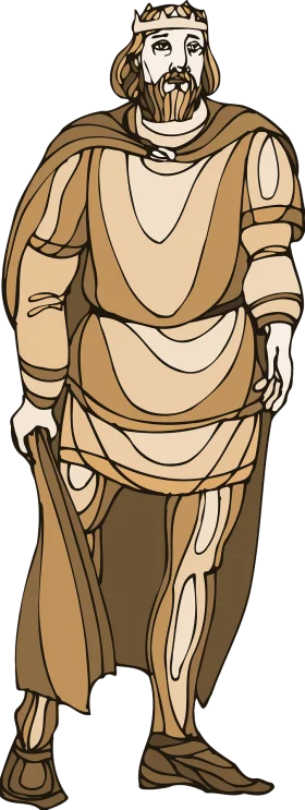 Medieval Royal Monarch Standing Tall: Elegant Medieval King Clipart Illustration
