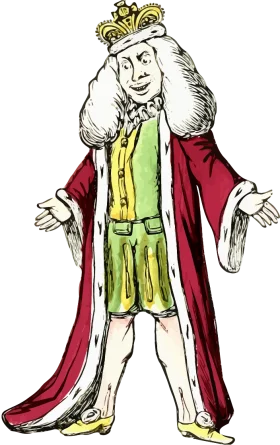 Regal Medieval Monarch in Traditional Royal Attire Clipart Illustration
