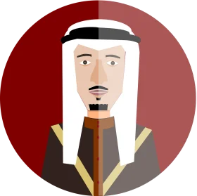 Traditional Arabian Gulf Monarch Royal Leader Stylized Clipart Illustration