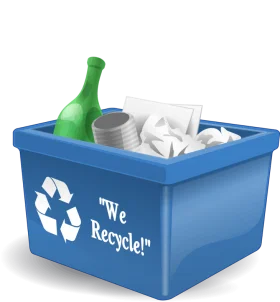 Blue Recycling Bin Clipart Showcasing Environmental Consciousness and Waste Management