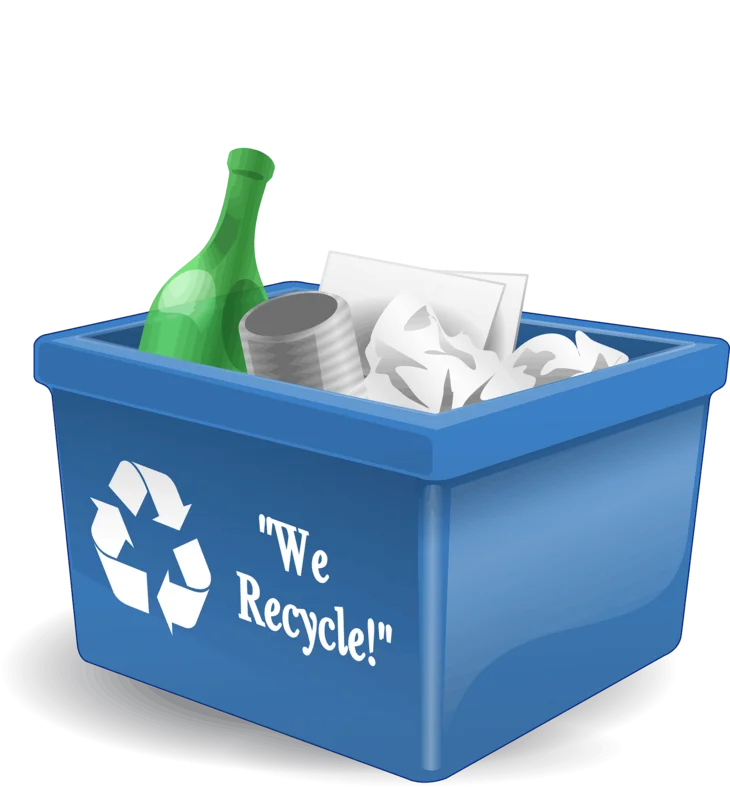 Blue Recycling Bin Clipart Showcasing Environmental Consciousness and Waste Management