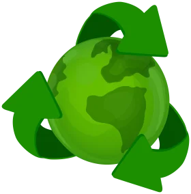 Eco-Friendly Global Recycling Clipart with Interconnected Green Arrows