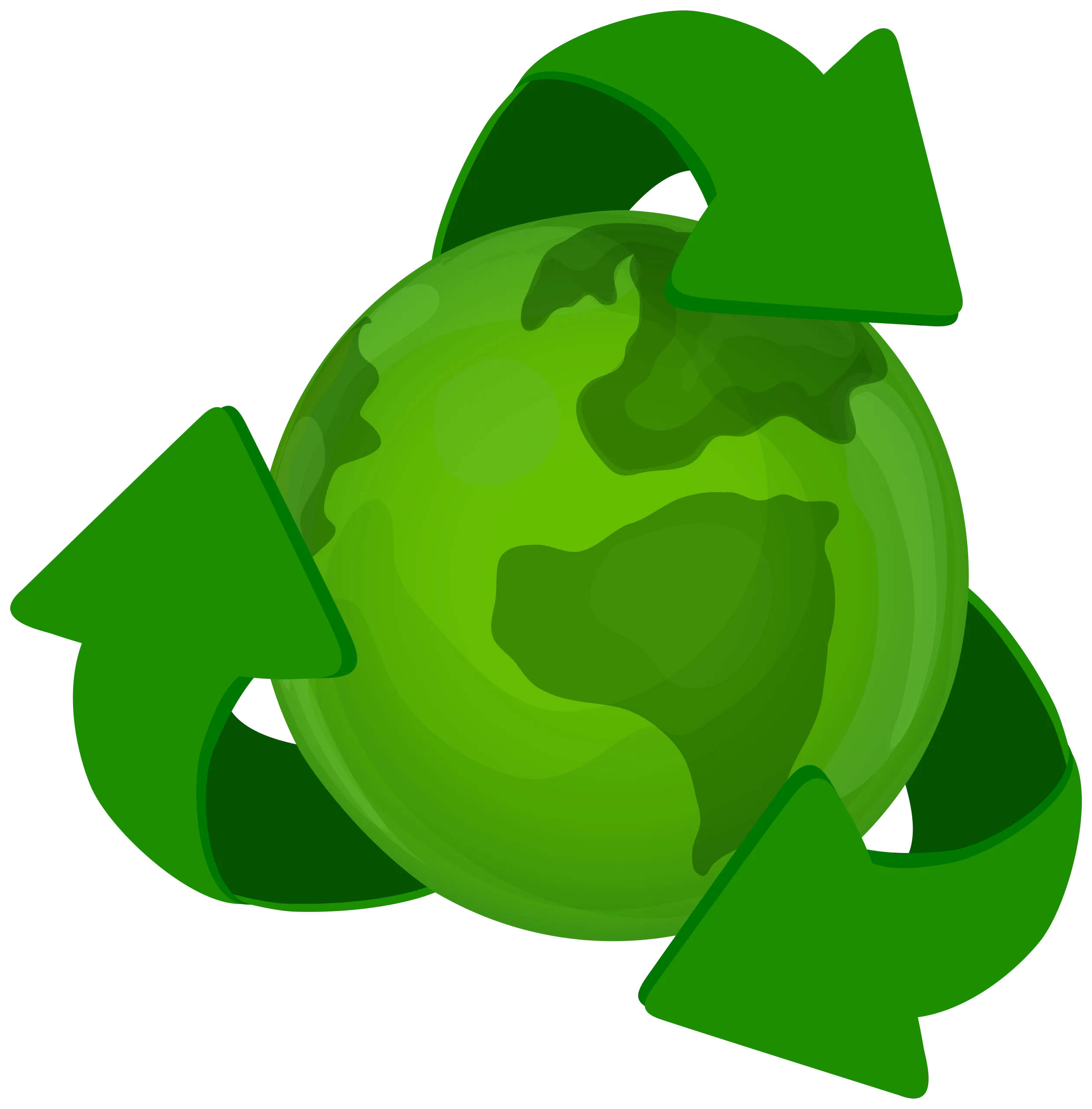 Eco-Friendly Global Recycling Clipart with Interconnected Green Arrows