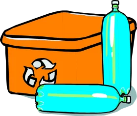 Eco-Friendly Recycling Bin and Plastic Bottles Clipart Illustration