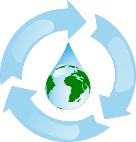 Eco-Friendly Water Cycle Global Sustainability Recycle Clipart Design