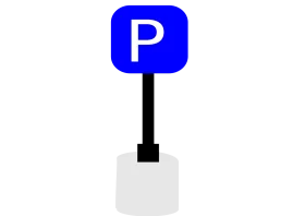 Blue Parking Sign Clipart Design with Simplified Graphical Representation