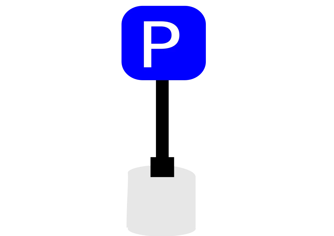 Blue Parking Sign Clipart Design with Simplified Graphical Representation