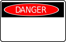 Bold Red and Black Danger Warning Clipart Sign Template with Empty Space