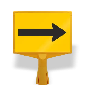Bold Yellow Directional Arrow Clipart Sign with Sleek Black Pointer