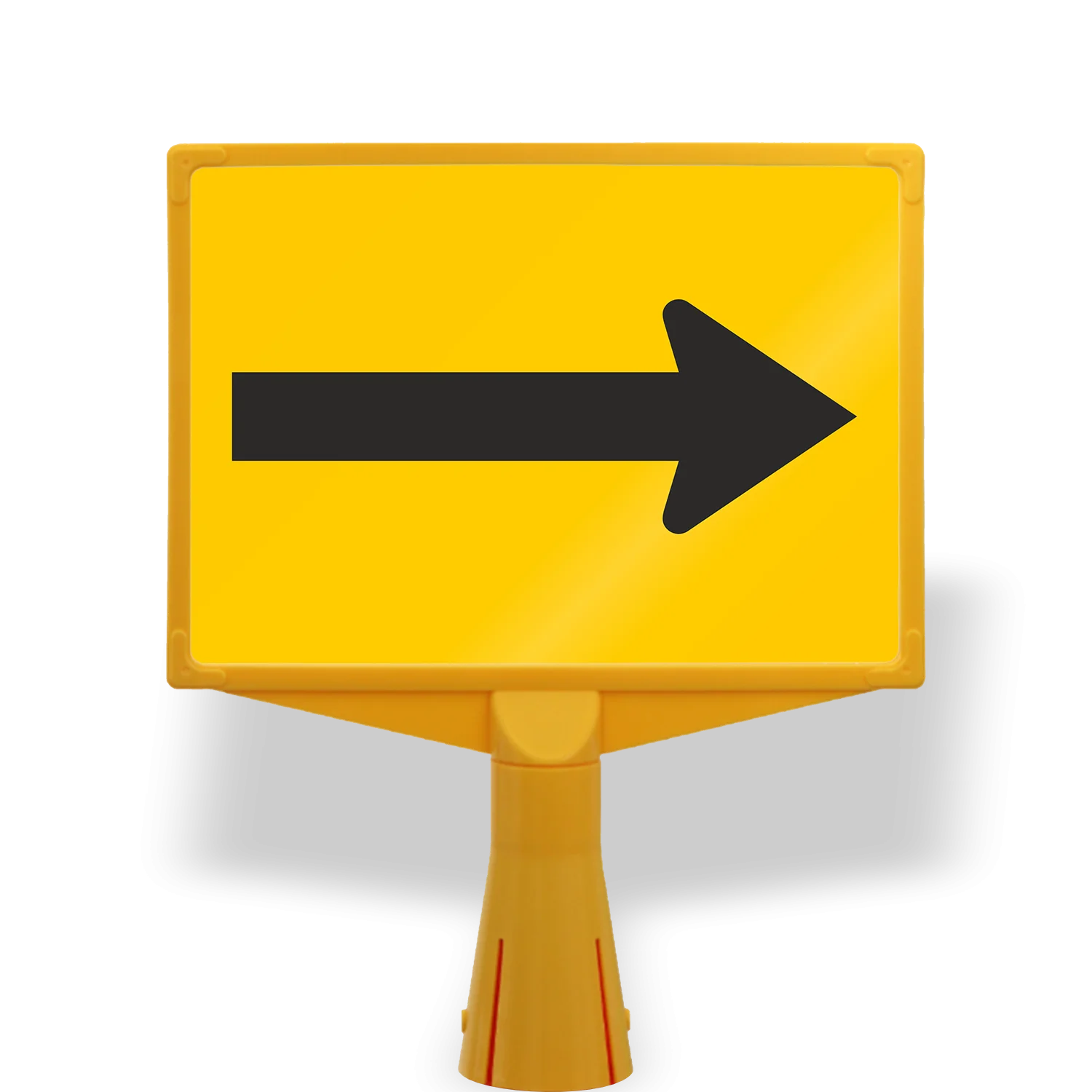 Bold Yellow Directional Arrow Clipart Sign with Sleek Black Pointer