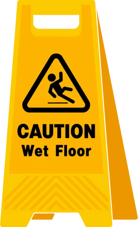 Bright Yellow Caution Wet Floor Safety Clipart Warning Sign Marker