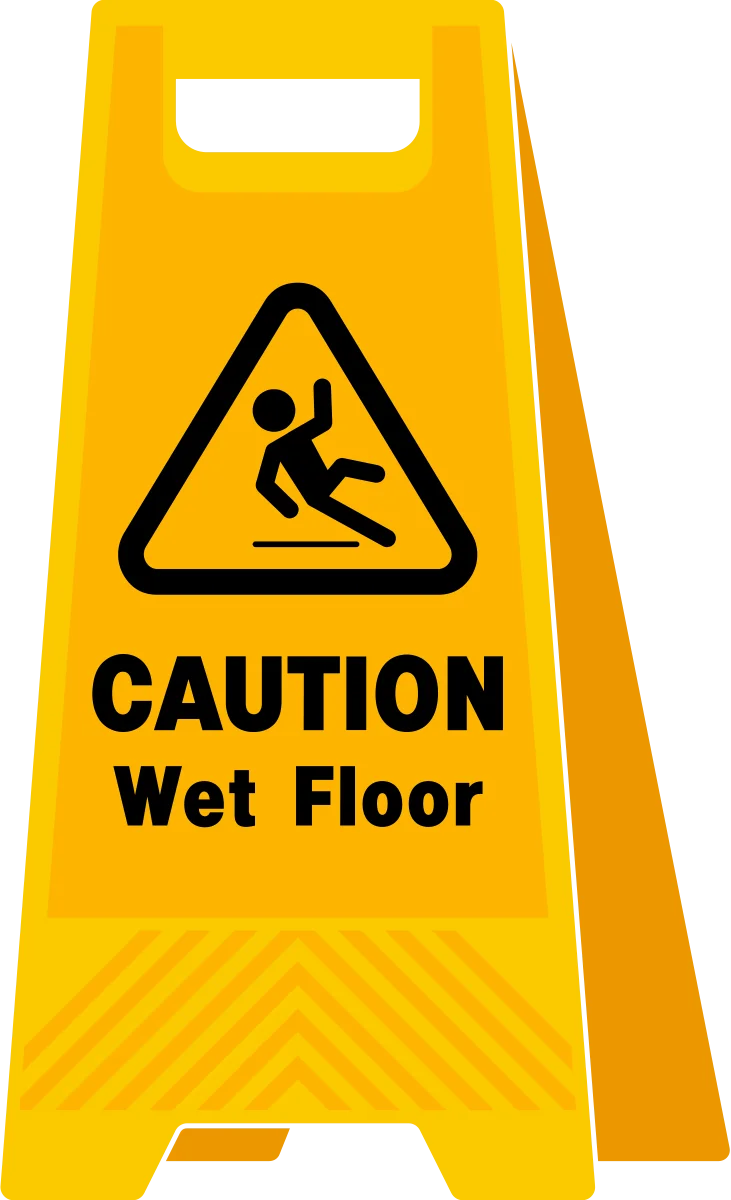 Bright Yellow Caution Wet Floor Safety Clipart Warning Sign Marker
