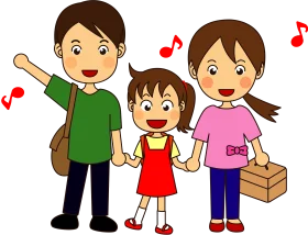 Cheerful Family Picnic Outing Clipart Illustration with Joyful Characters