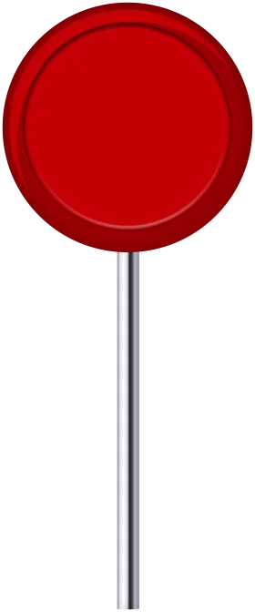 Circular Red Stop Sign Clipart with Metallic Silver Pole - Traffic Safety Illustration