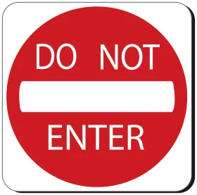 Classic Red and White Do Not Enter Traffic Regulation Clipart Sign Symbol