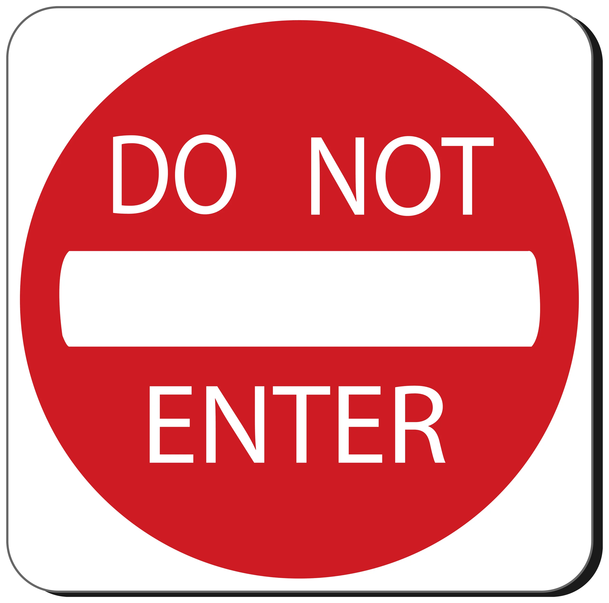 Classic Red and White Do Not Enter Traffic Regulation Clipart Sign Symbol