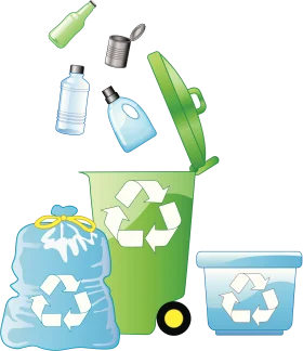 Comprehensive Recycling Clipart Illustration Showcasing Eco-Friendly Waste Management