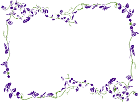 Delicate Purple Wildflower Vine Border Clipart with Elegant Decorative Framing