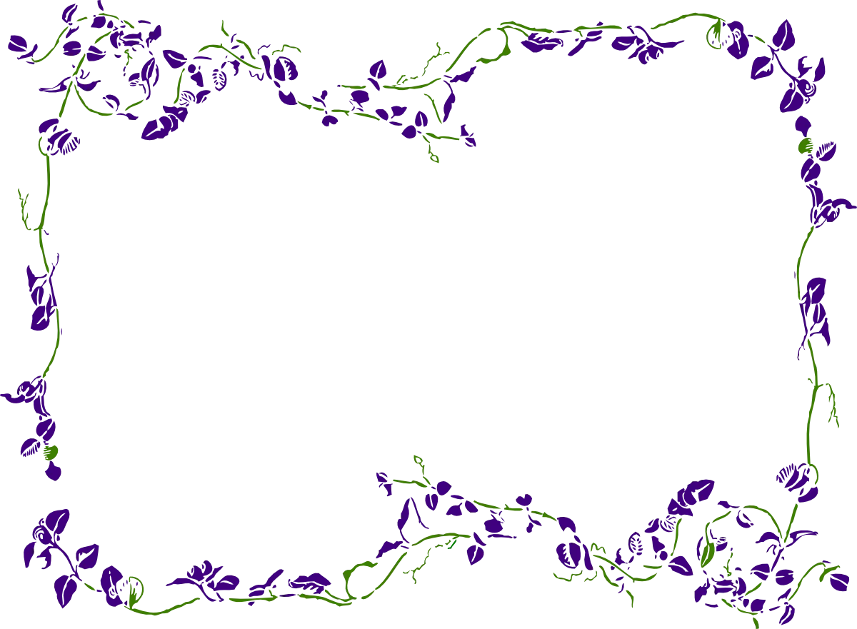 Delicate Purple Wildflower Vine Border Clipart with Elegant Decorative Framing