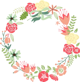 Delicate Watercolor Floral Wreath Clipart with Soft Pastel Roses and Green Leaves