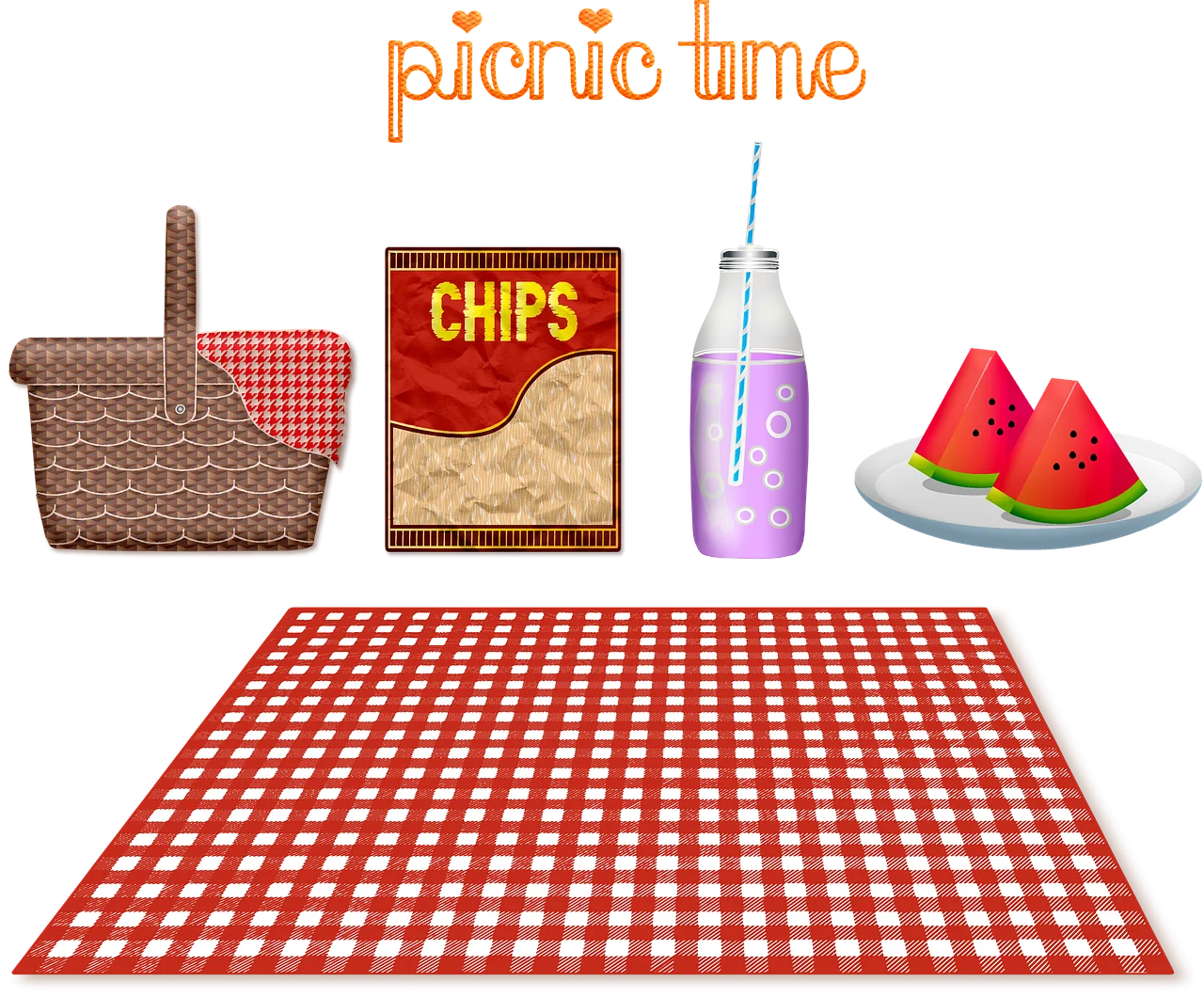 Delightful Summer Picnic Essentials Clipart Collection for Outdoor Fun