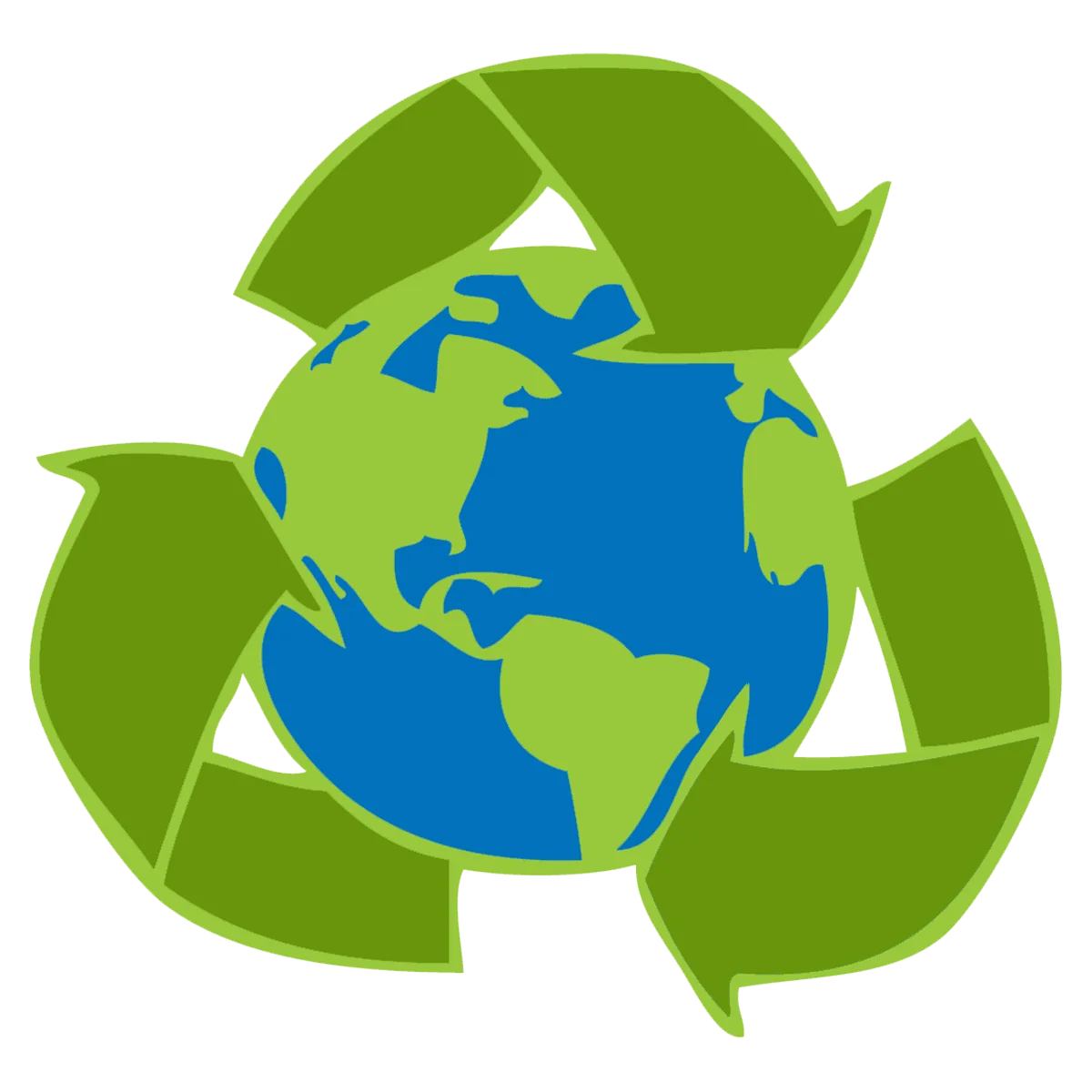 Eco-Friendly Global Recycling Concept Clipart with Green Sustainable Arrows