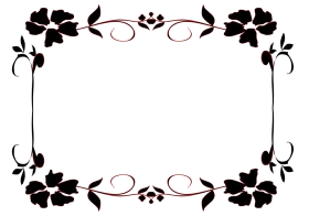 Elegant Black and Burgundy Floral Clipart Border with Delicate Ornamental Design