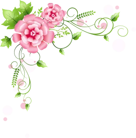 Elegant Pink Rose Flourish Watercolor Floral Corner Clipart Design