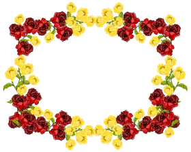 Elegant Red and Yellow Roses Floral Border Clipart Frame Design