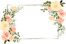 Elegant Soft Pastel Watercolor Floral Border Clipart with Delicate Roses and Greenery