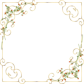 Elegant Vintage Floral Scroll Clipart Frame with Delicate Vine Ornamentations