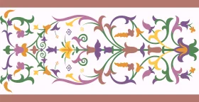 Enchanting Symmetrical Floral Vine Clipart with Elegant Decorative Scroll Pattern
