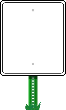 Minimalist Green and White Blank Roadside Information Clipart Sign