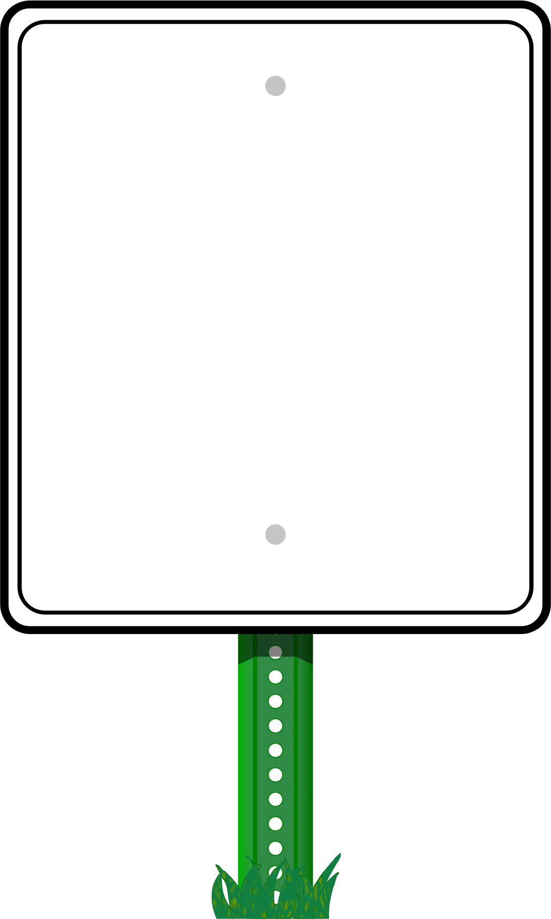 Minimalist Green and White Blank Roadside Information Clipart Sign
