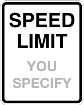 Minimalist Speed Limit Road Sign Clipart with Customizable Speed Text