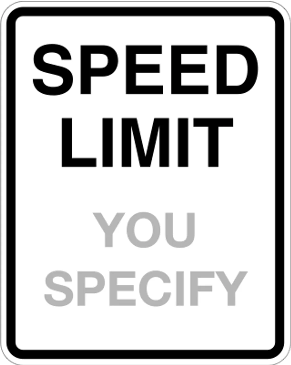 Minimalist Speed Limit Road Sign Clipart with Customizable Speed Text