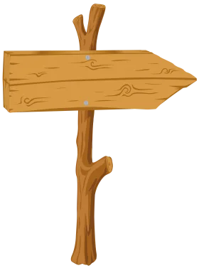 Rustic Wooden Directional Arrow Signpost Clipart with Natural Wood Grain Texture